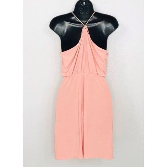 MISA Los Angeles Peach Faux Wrap Cocktail‎ Mini Dress, S - Picture 2 of 5